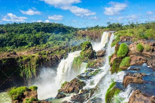 آب آبشار آسمان آبی ابر منظره دیدنی 