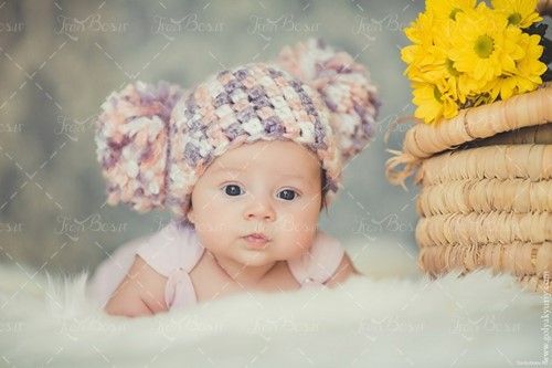 سبد گل زرد کودک نوزاد بچه خردسال 