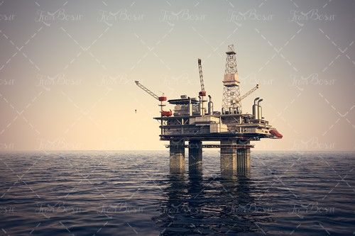 استخراج نفت از وسط دریا سکوی نفتی
