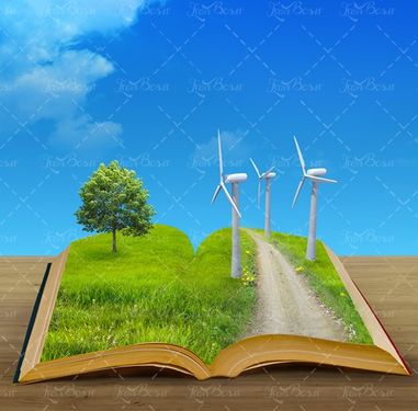 کتاب باز توربین بادی انرژی باد چمنزار 