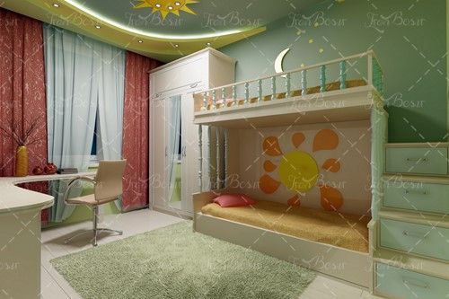 دکوراسیون داخلی اتاق بچه تخت 