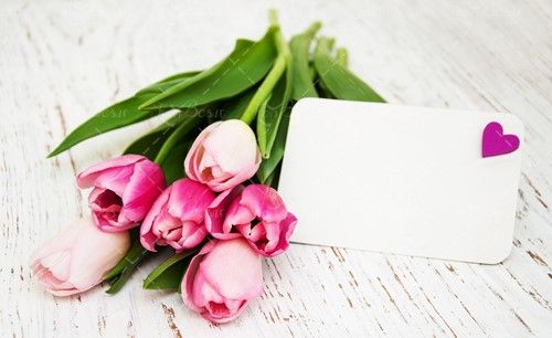 پاکت نامه دسته گل قلب روی پاکت 
