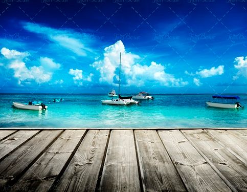 دریا قایق آسمان آبی اسکله 