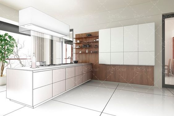 طراحی داخلی ام دی اف آشپزخانه 