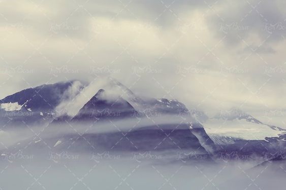 قله کوه زمستان برف ابر مه 1