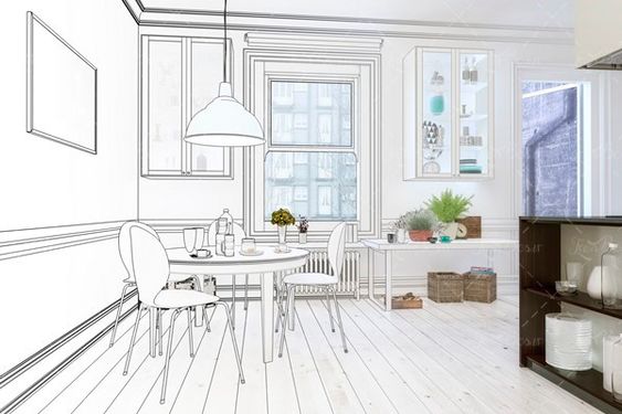 طراجی داخلی چیدمان آشپزخانه 