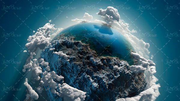 کره زمین از نمای دور ابر دور زمین 
