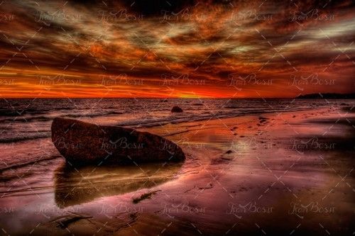 دریا طبیعت آسمان ابری  خورشید18