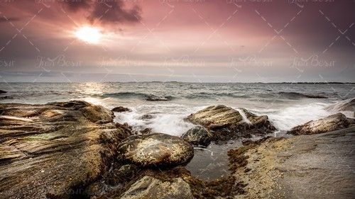 دریا طبیعت آسمان ابری  خورشید21