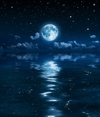 ماه آسمان دریا جذر و مد آب 1