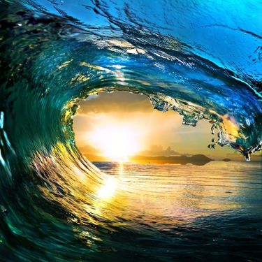 دریا اقیانوس موج منظره غروب آفتاب