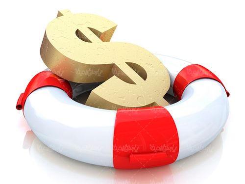 تیوپ نجات علامت دلار اقتصاد