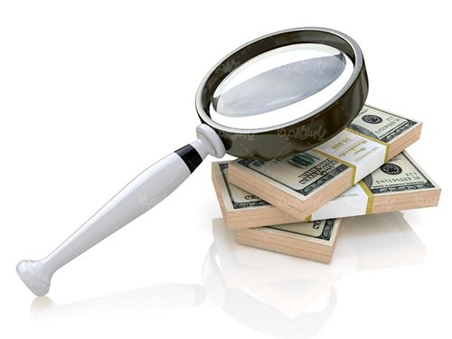 اسکناس دلار پول خارجی بانک ذره بین