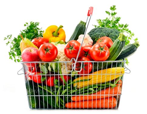 سبد خرید میوه و سبزیجات آناناس آواکادو