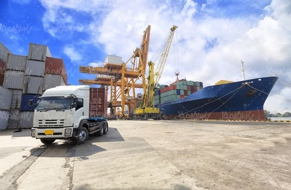 کشتی واردات صادرات کانتینر تریلی