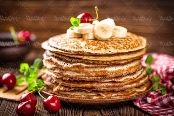 پنکیک صبحانه عصرانه عسل صبحانه کامل