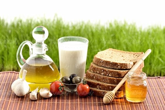 شیر عسل لبنیات صبحانه کامل
