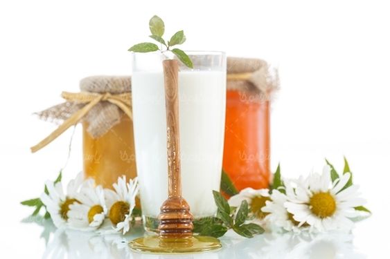 شیر عسل لبنیات صبحانه کامل