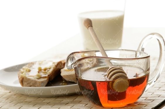 عسل طبیعی شیر ظرف شیشه ای عسل