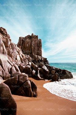 صخره منظره دریا چشم انداز طبیعت
