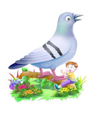 نقاشی کبوتر بچه کودک خردسال