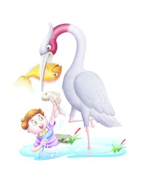 نقاشی لک لک ماهی آب   بچه کودک خردسال