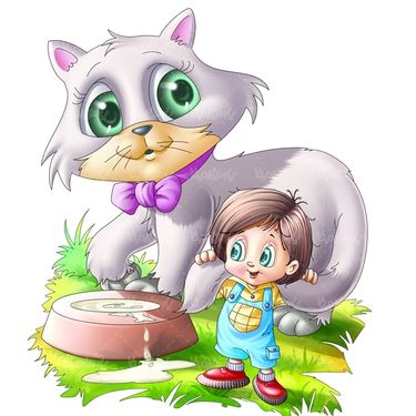 نقاشی گربه   بچه کودک خردسال