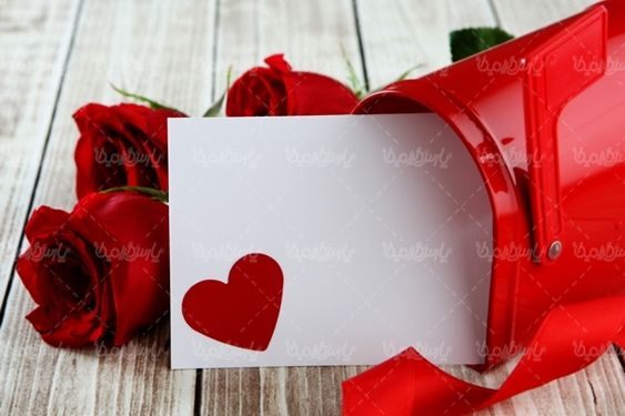 قلب گل رز قرمز عشق ولنتاین