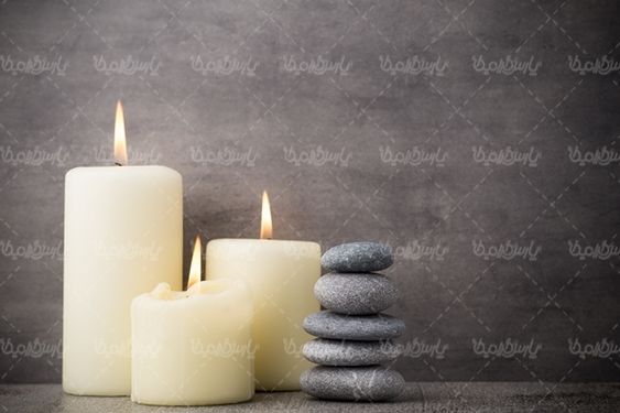 شمع روشن شکوفه گل