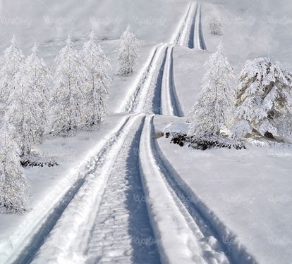 برف جاده برفی تریلی