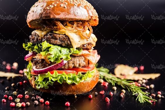ساندویچ چیزبرگر فست فود اغذیه