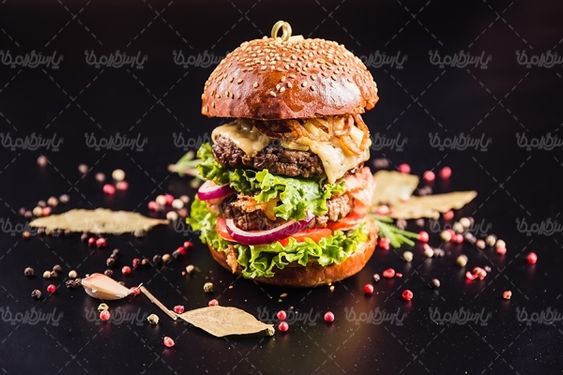 ساندویچ چیزبرگر فست فود اغذیه