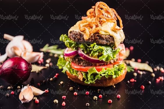 ساندویچ چیزبرگر فست فود اغذیه