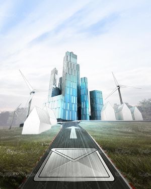 ساختمان برج توربین بادی انرژی پاک