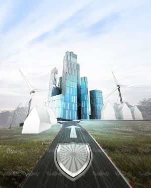 ساختمان برج توربین بادی انرژی پاک