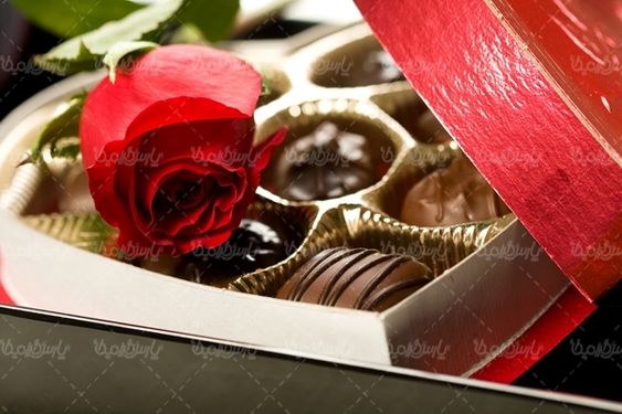 گل رز قرمز شکلات کادویی قنادی