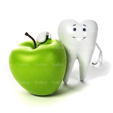 سیب دندان های سفید