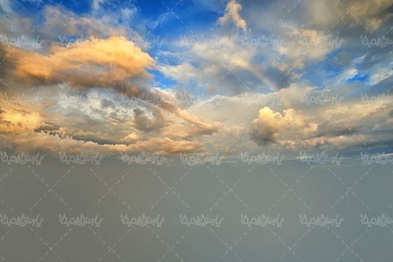 آسمان ابری منظره غروب خورشید