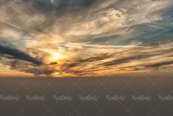 آسمان ابری منظره غروب خورشید