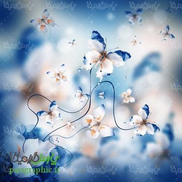 بک گراند گل و پروانه