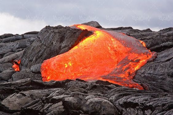 Volcanic molten material