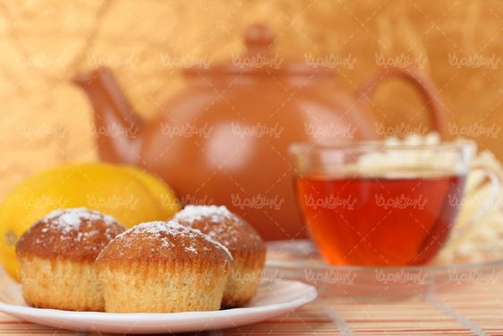 عکس با کیفیت کیک و چای