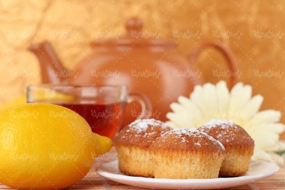 عکس با کیفیت کیک و چای