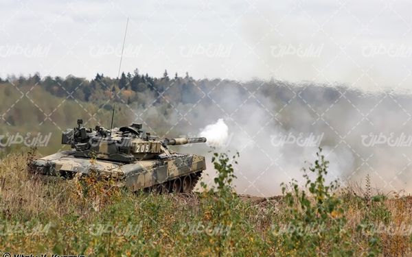 تصویر با کیفیت تانک جنگی به همراه سلاح و ماشین آلات نظامی