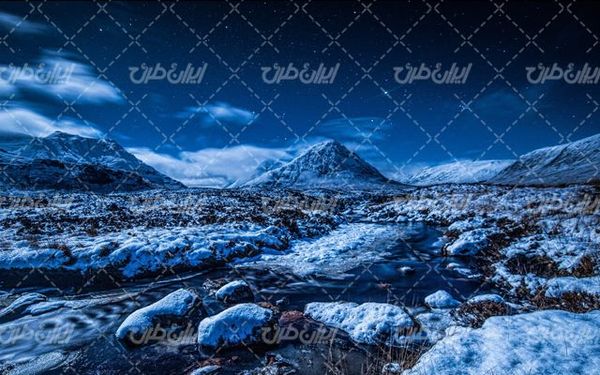 تصویر با کیفیت چشم انداز زیبای فصل زمستان به همراه منظره زیبا و طبیعت