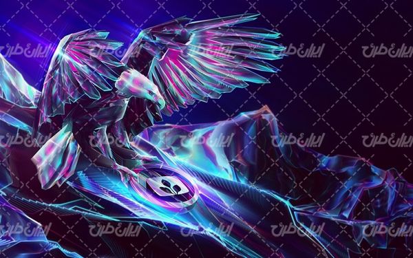 تصویر با کیفیت عقاب سه بعدی به همراه بک گراند و پس زمینه