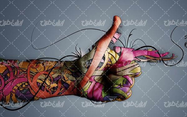 تصویر با کیفیت خالکوبی به همراه تصویر زمینه و بک گراند گرافیکی