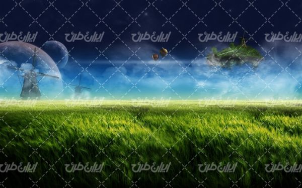 تصویر با کیفیت آسیاب بادی به همراه تصویر زمینه و بک گراند گرافیکی