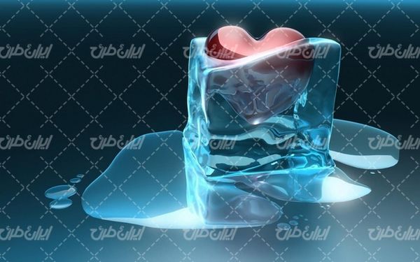 تصویر با کیفیت قلب یخ زده به همراه تصویر زمینه و بک گراند گرافیکی