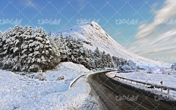 تصویر با کیفیت طبیعت فصل زمستان به همراه برف و طبیعت